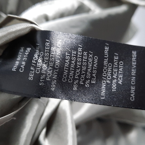 MAX and CLEO Black/ GRAY STRAPPY RUFFLED HEM TAFFETA COCTAIL  DRESS SZ 14 - Picture 9 of 10